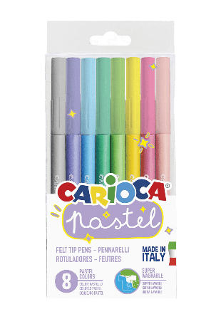 Carioca Fiberpennor 8 st pastellfärger Skapa & pyssla Unisex ONESIZE