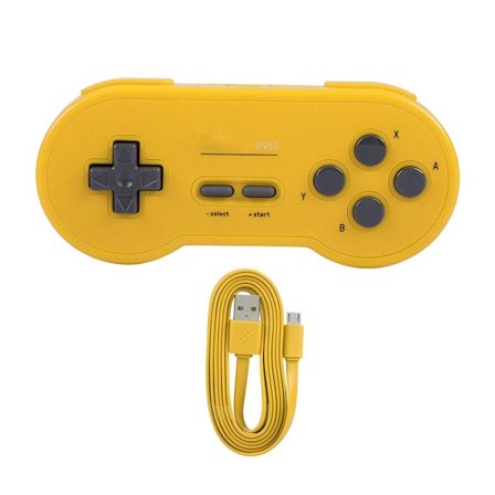 Trådløs Bluetooth Gamepad Game Controller Håndtag med Joystick Til 8Bitdo SN30 (Gul)