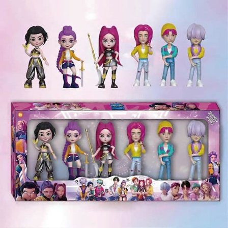 6 stk K-POP Demon Hunters Actionfigurer - Supersøt koreansk idol samlefigursett, perfekt for dukkehustilbehør