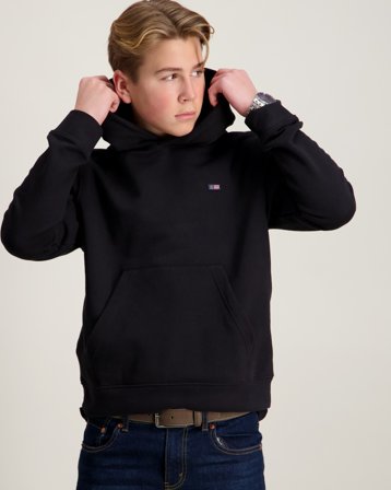 Lexington Lucas Organic Cotton Logo Hoodie Musta Hupparit/Hoodie Pojat - Kids Brand Store