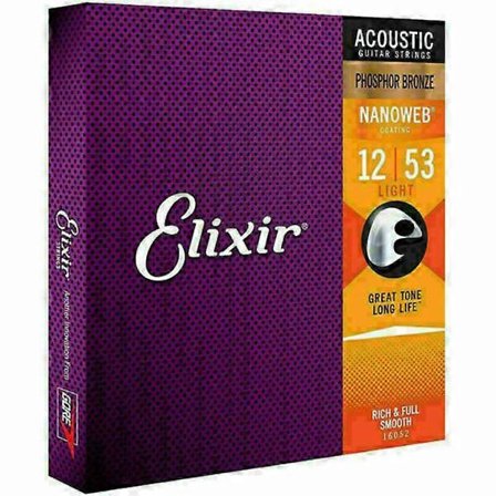 Elixir Akustisk Guitarstrenge Nanoweb Phosphor Bronze Light 16052