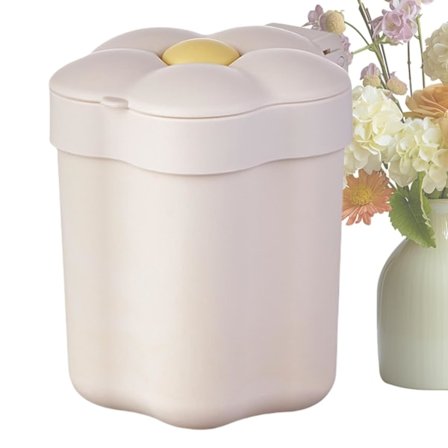Liten Søppelbøtte for Skrivebord, Bordplate Søppelbøtte, Blomsterformet Resirkuleringsbøtte for Benkeplate, Liten Skrivebordsavfallsbøtte med Lokk for