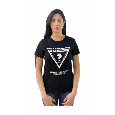 Guess, T-Shirts Zwart, Dames, Maat:S