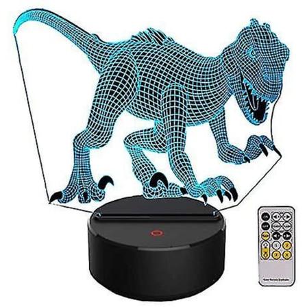 Dinosaur 3d natlys til børn julegave fødselsdag i
