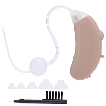 Ilmajohtoinen kuulokoje -kuulokkeet, korvan äänenvahvistin, apuväline, ABS-muovia, mini, korvanhoitoväline, vasemmalle korvalle