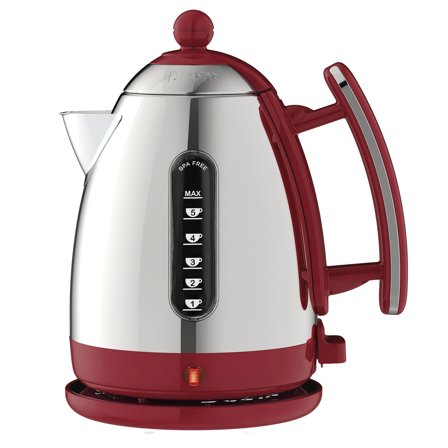 Dualit Jug vattenkokare 1,5 liter, röd/rostfritt stål | Köksmaskiner > Vattenkokare | Bagaren och Kocken