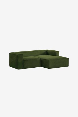 Kave Home - Sofa 2-pers. med chaiselongmodul i højre side, Blok 240 cm - Grøn - Sofaer - Fra Homeroom