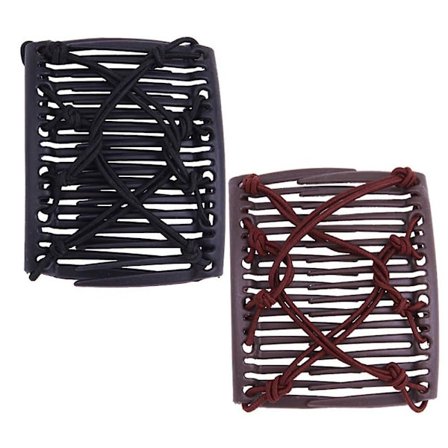 2 stk. Justerbare Elastiske Hårkamme Strækbar Plastik Dobbelt Kam Bananhårklips Ingen Krøl Hårnåle Hårtilbehør Til Kvinder Krøllet Tykt Bølget Hår