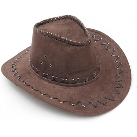 Store Black Friday Tilbud! Cowboyhat med snøre Western Cowboyhat Fin Kjole Ægte Gunslinger Hat Ruskind Cowboyhat til Mænd Kvinder