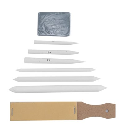 Professionelt multifunktionelt sæt med tegnerekøjer til skitser med viskelæder og sandpapir til skitsemaling, gave