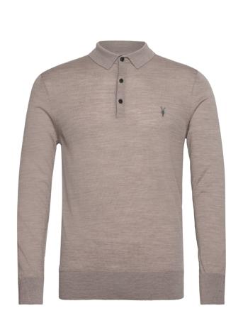 Mode Merino Ls Polo Beige AllSaints