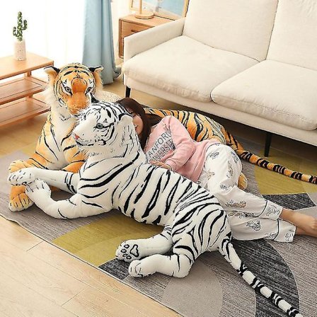 30-110cm Eläväkokoinen tiikeri pehmolelu täytetty villieläinten metsäeläinten simulaatio valkoinen tiikeri Jaguari nukke lapselle syntymäpäivälahja 