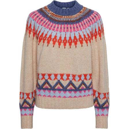 Y.a.s Ilam ls knit pullover - ca birch/ilam aop , Beige , Dames , Maat: S Truis