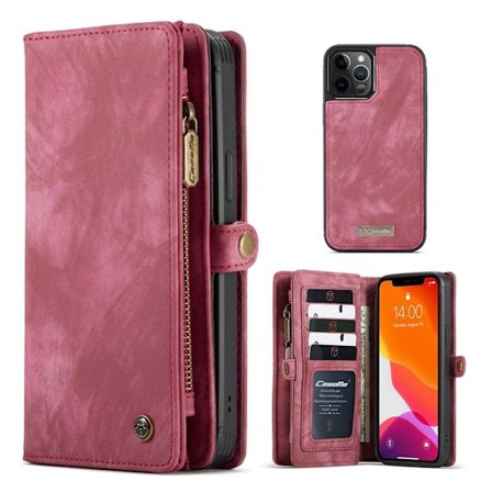 CaseMe iPhone 12 Pro Max fodral med blixtlås - Röd