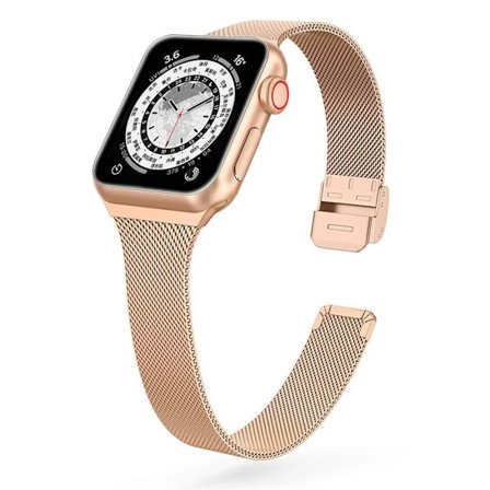 Smal armband Metallband kompatibelt Apple Watch 9 8 7 6 SE 5 4 38 40 41 45 49MM Ultra Rostfritt stål Milanese-armband kompatibelt iwatch 42 44MM