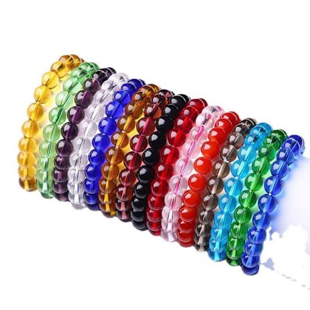 10 st 8 mm pärlstretch armband handgjord rund glasarmband f