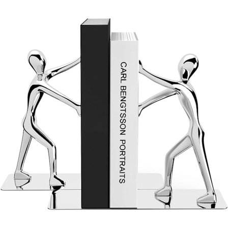 2 stycken Dekorativa Bokstöd i Tungt Zink-Legering Man Bokände