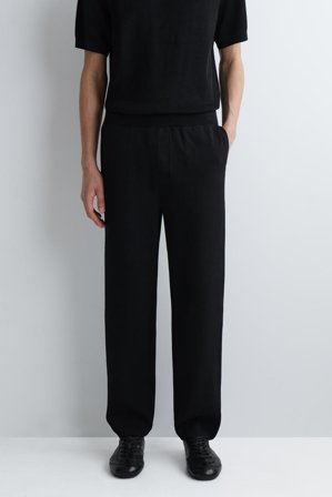 COS Homme Pantalon De Jogging Droit Regular Double Face in Noir