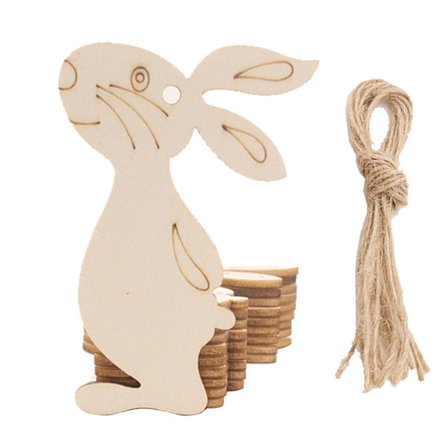 10 stk Trepynt - Søte Tegneserie-Umalte Nydelige DIY Tre-Påskepynt Husholdningsartikler