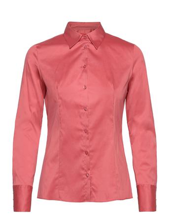 The Fitted Shirt Langermet Skjorte Rød HUGO*Betinget Tilbud