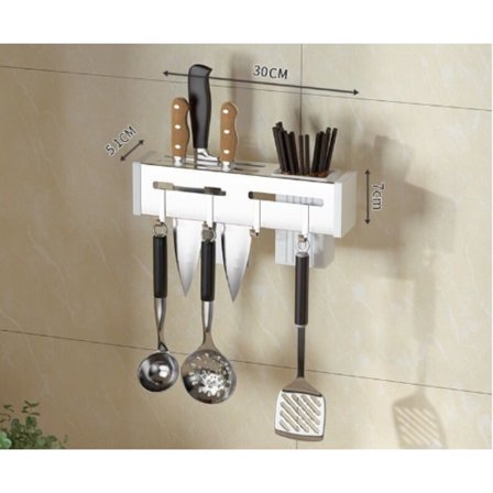 Køkkenredskabsholder og værktøjsholder Køkkenorganisator Kniv Chopstick Holdere til Væg Køkkentilbehør Rekvisitter