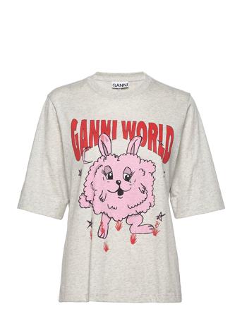 Melange Light Jersey T-Shirt T-shirts & Tops Short-sleeved Harmaa Ganni