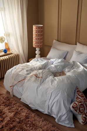 Staycation - Påslakanset Magnificent i bomullspoplin 2 eller 3 delar - Blå - Påslakanset - 220X220 - Från Homeroom