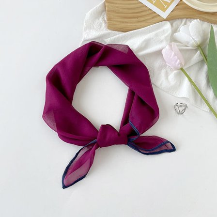 Enfärgad 70 cm liten fyrkantig scarf, andningsbar och svettabsorberande, konstnärligt temperament, enkel professionell scarf damscarf