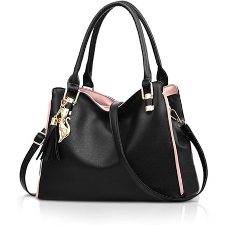 Hobo-vesker og skuldervesker for kvinner, motevesker, stor tote bag, dameskulderveske, svart