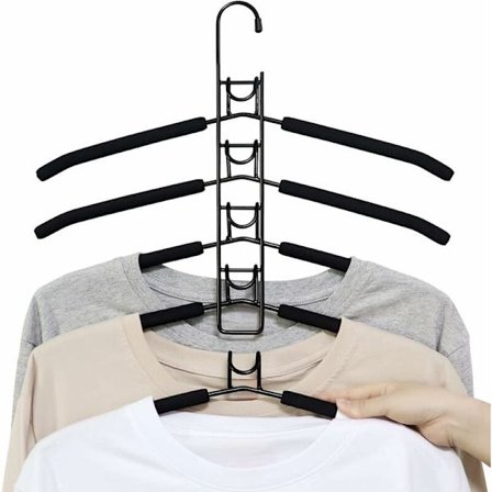 Metalbøjler, 5 i 1 Multifunktionelle skridsikre pladsbesparende bøjler til