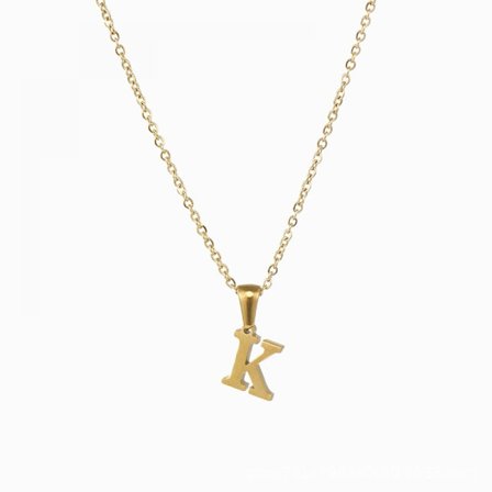 Halsband med initialer för kvinnor, 18K guldpläterat namn halsband, låt