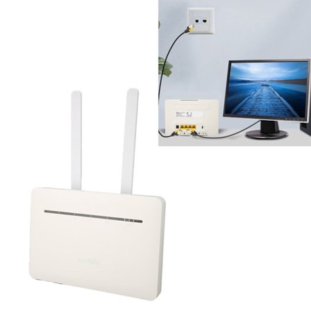 4G WiFi-router 300 Mbps, stöder router CPE MIFI UFI-modem arbetslägen, trådlös WiFi-router 100‐240V UK-kontakt