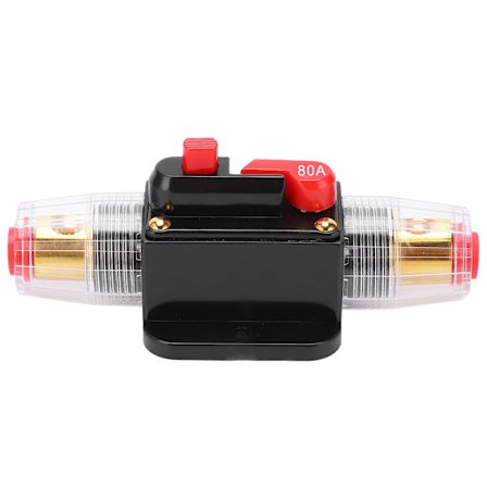 Rød Kobber Kretsbryter Tilbakestillbar Sikringsbeskytter for Bilstereoanlegg 80A