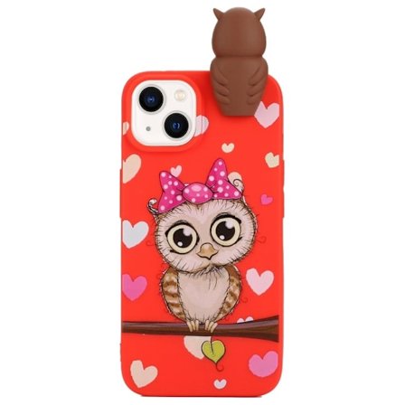 Cute 3D iPhone 14 Plus skal - Röd