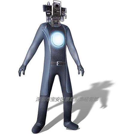 Lapset Pojat Skibidi WC Cosplay Bodysuit Tv Mies Kamera Mies Peli Skibidi Dop Kyllä Kyllä WC Halloween Puku Juhlahaalarit A 120 ( L )