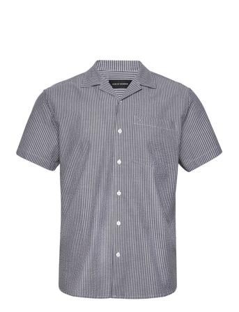 Bowling Julius Seersucker Shirts S/ Kortermet Skjorte Blå Clean Cut Copenhagen*Betinget Tilbud
