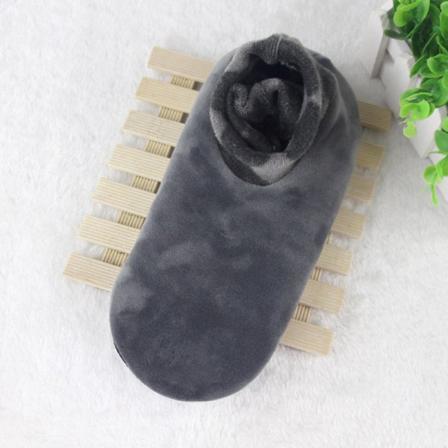 Menns Vinter Varmt Hjem Myk Fleece Tykk Sengsokk Sklisikker Sli Gray