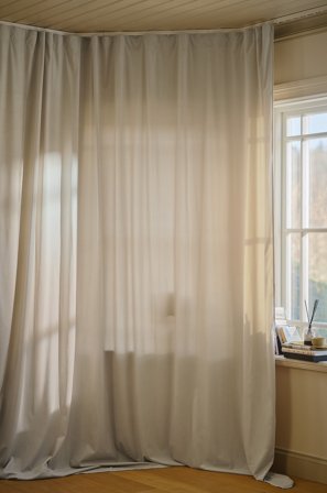 Jotex - Fløyelsgardin 1-lengde Ekstra Bred Lys linbeige - SAVANNAH - Kjøp Fløyelsgardiner hos Jotex