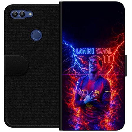 Yhteensopiva Lompakkokotelo Huawei P smart Viktor Gyökeresin muotokuva Arsenal-paita päällä, jossa intensiivinen katse ja tumma dramaattinen tausta