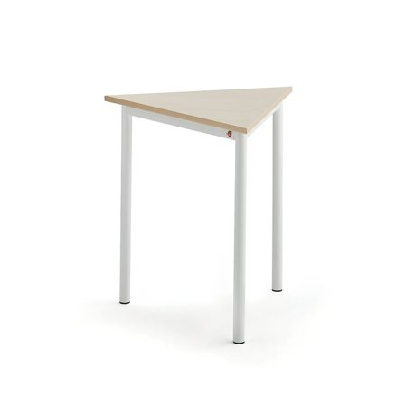 Table SONITUS TRIANGEL, 700x700x720 mm, birch high pressure laminate, white