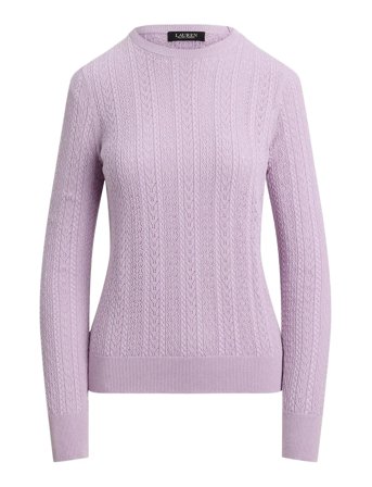 Lauren Ralph Lauren | Pointelle-Knit Cotton-Blend Sweater | XS