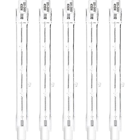 5 stk R7s 118mm 400w Halogenpære Pen Lyspære Dimbar Ac 220-240v 7500lm J118 Lineær Halogen Spotlight-WELLNGS