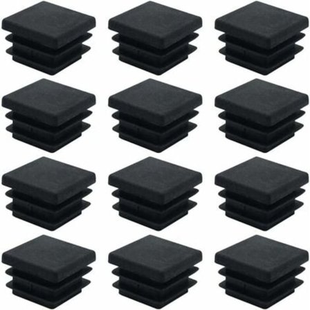 40 kpl Neliömäisiä Muovipusseja 20 mm x 20 mm Mustat Neliömäiset Putkipussit Neliömäiset Putkiholkit Muoviset Päätykannet Huonekalujalkoihin 