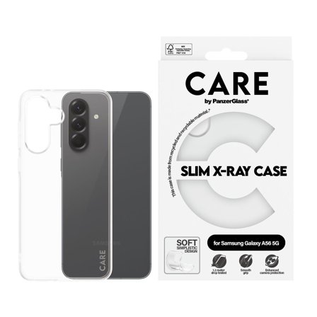 PanzerGlass CARE Galaxy A56 5G Fashion silikondeksel (gjennomsiktig) Slank design, glatt grep, laget av resirkulert materiale