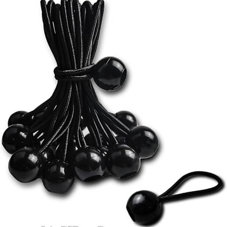 20 stk strikk med kuler - Sett med 25 cm universelle strammere med fester - Kraftig elastisk stropp perfekt for camping, bagasje og presenninger