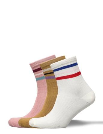 Janis Rib Sock 3 Pack Lingerie Socks Footies/Ankle Socks Multi/mønstret Becksöndergaard