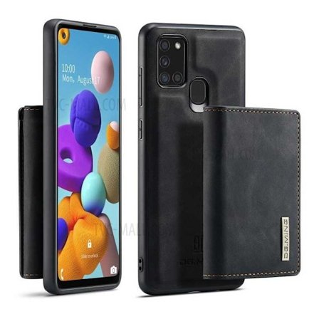 8-FACK Samsung A21s Stöttåligt Skal med Magnetisk Korthållare DG.MING Detach
