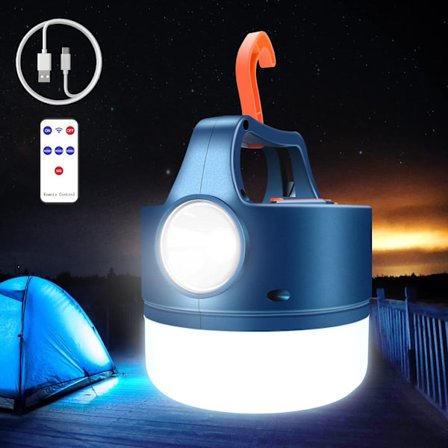 USB eller solcelledrevet LED-lanterne campinglampe 2400mAh lommelygte