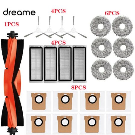 Dreame L20 Ultra Robotstøvsuger Reservedeler Dreame L30 Ultra Gummi Hovedsidebørster Moppekluter HEPA-filtre Støvpose Tilbehør