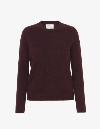 Women Classic Merino Wool Crew - Oxblood Red - XS
